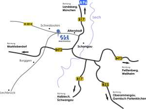 Gute Verkehrsanbindung in den Landkreisen Weilheim-Schongau und Ostallgäu, nach Kaufbeuren, Landsberg, München, Füssen, Halblech und  Garmisch-Partenkirchen